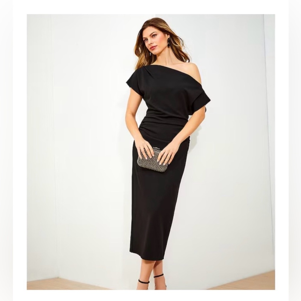 Gibson Latimer Black off shoulder Dress